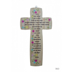 Krzyż drewniany Ojcze Nasz